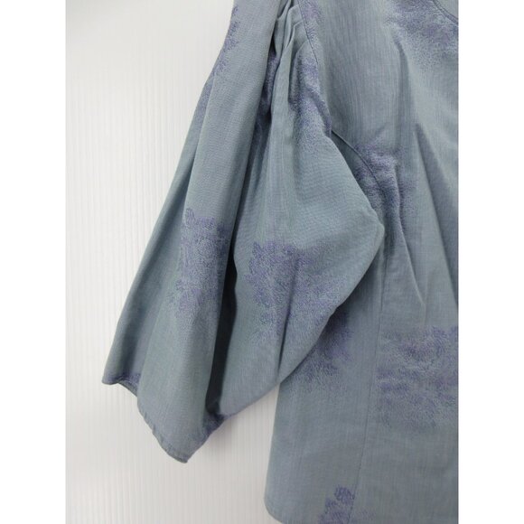 VINTAGE Geiger Top 12 Jacquard Floral Blouse Button Up Austria 42 * - Picture 3 of 13